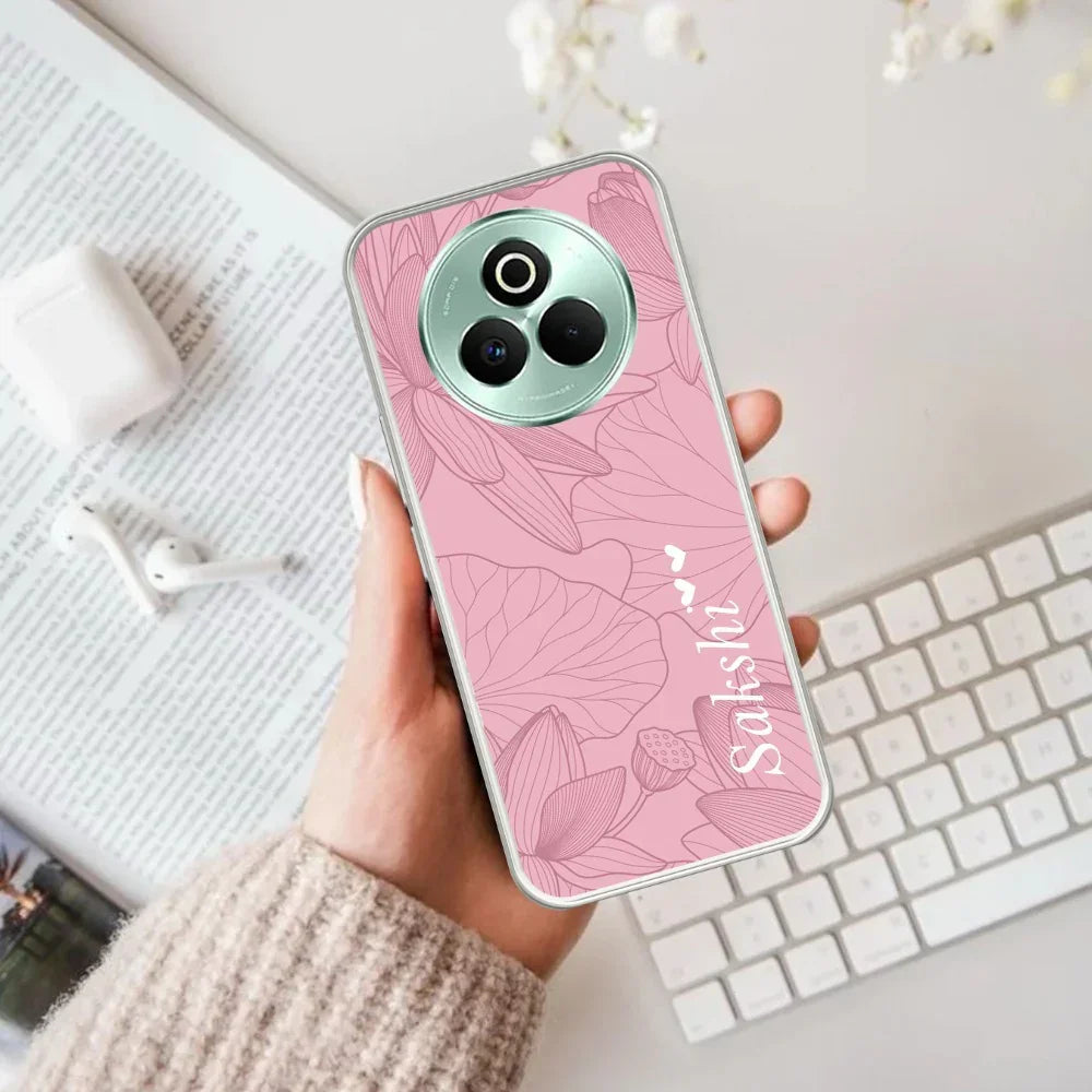 Customized luxury Peach leaves Transparent Silicon Case For Realme GT 7 5G