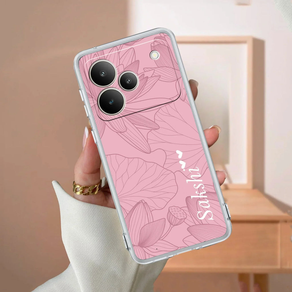 Customized luxury Peach leaves Transparent Silicon Case For Realme P4 Pro 5G