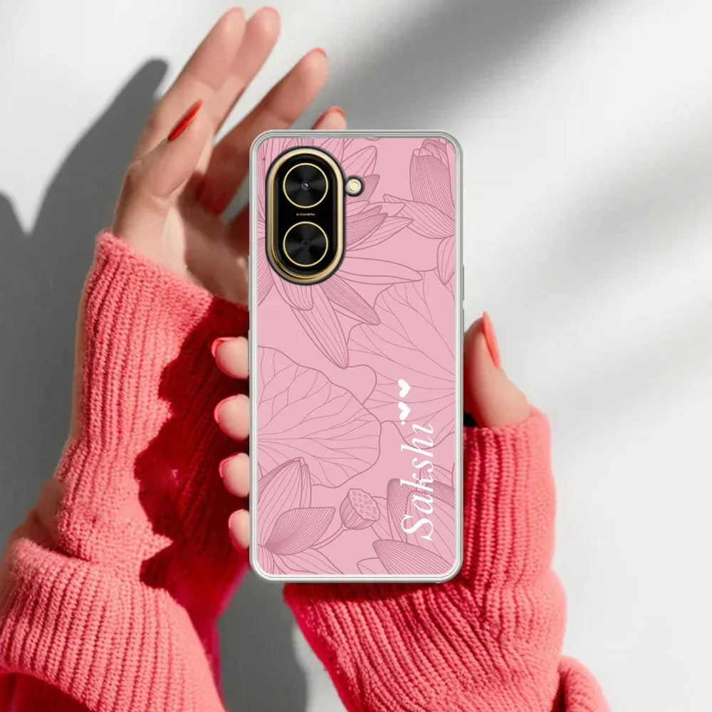 Customized luxury Peach leaves Transparent Silicon Case For Poco C71 4G