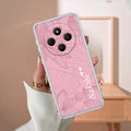 Customized luxury Peach leaves Transparent Silicon Case For Redmi 13C 4G