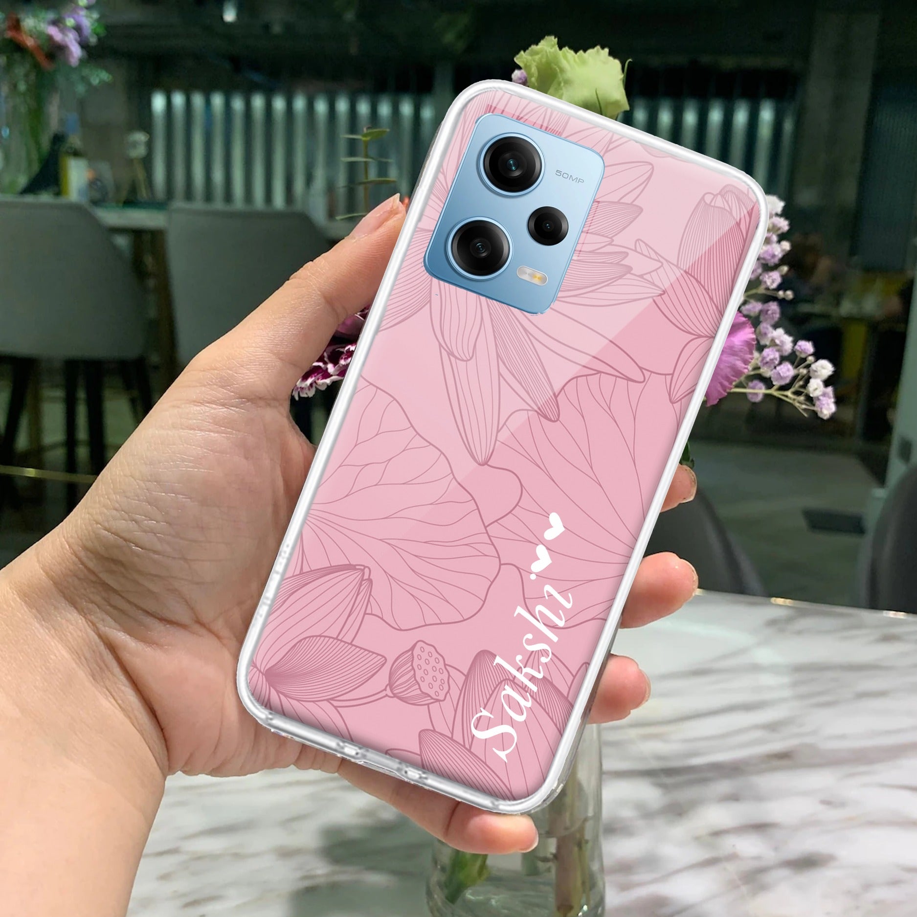 Customized luxury Peach leaves Transparent Silicon Case For Redmi/Xiaomi
