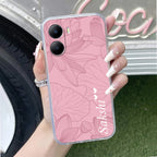 Customized luxury Peach leaves Transparent Silicon Case For Vivo
