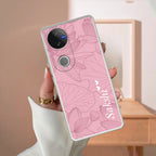 Customized luxury Peach leaves Transparent Silicon Case For Vivo
