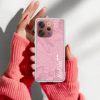 Customized luxury Peach leaves Transparent Silicon Case For Vivo