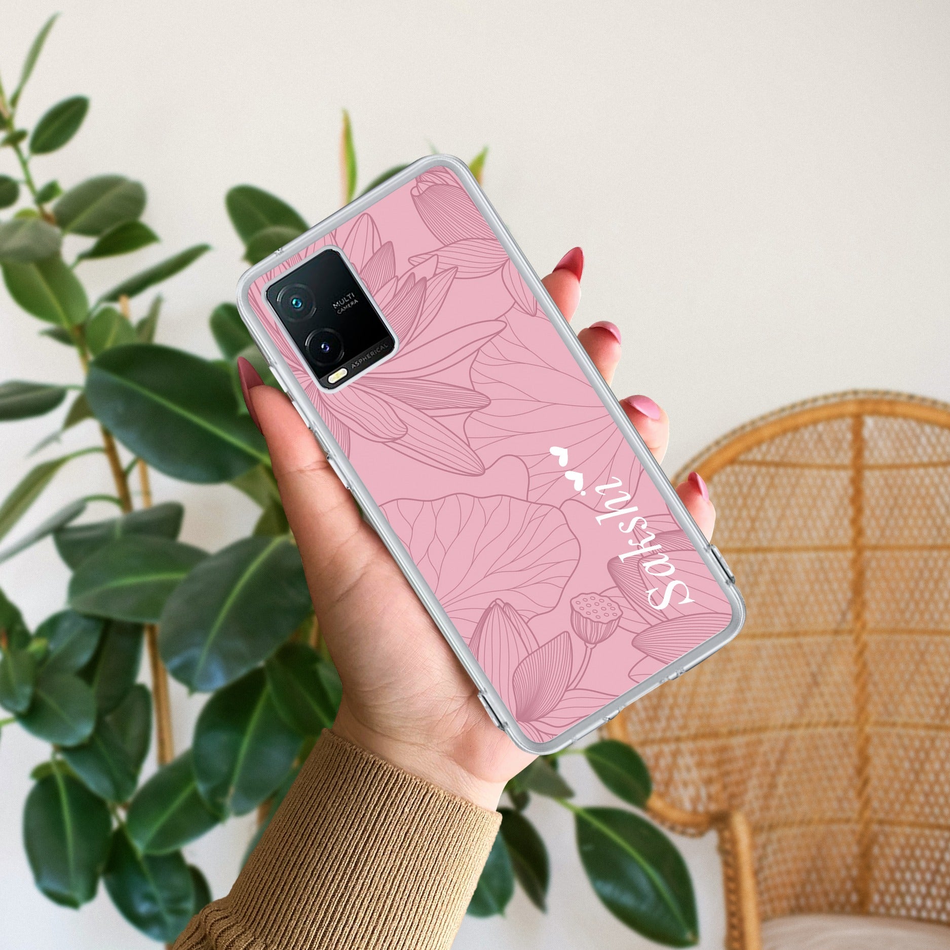 Customized luxury Peach leaves Anti Yellow Case For Vivo Y21 / Vivo Y21A / Vivo Y21E /Vivo Y21S/ Vivo Y21T