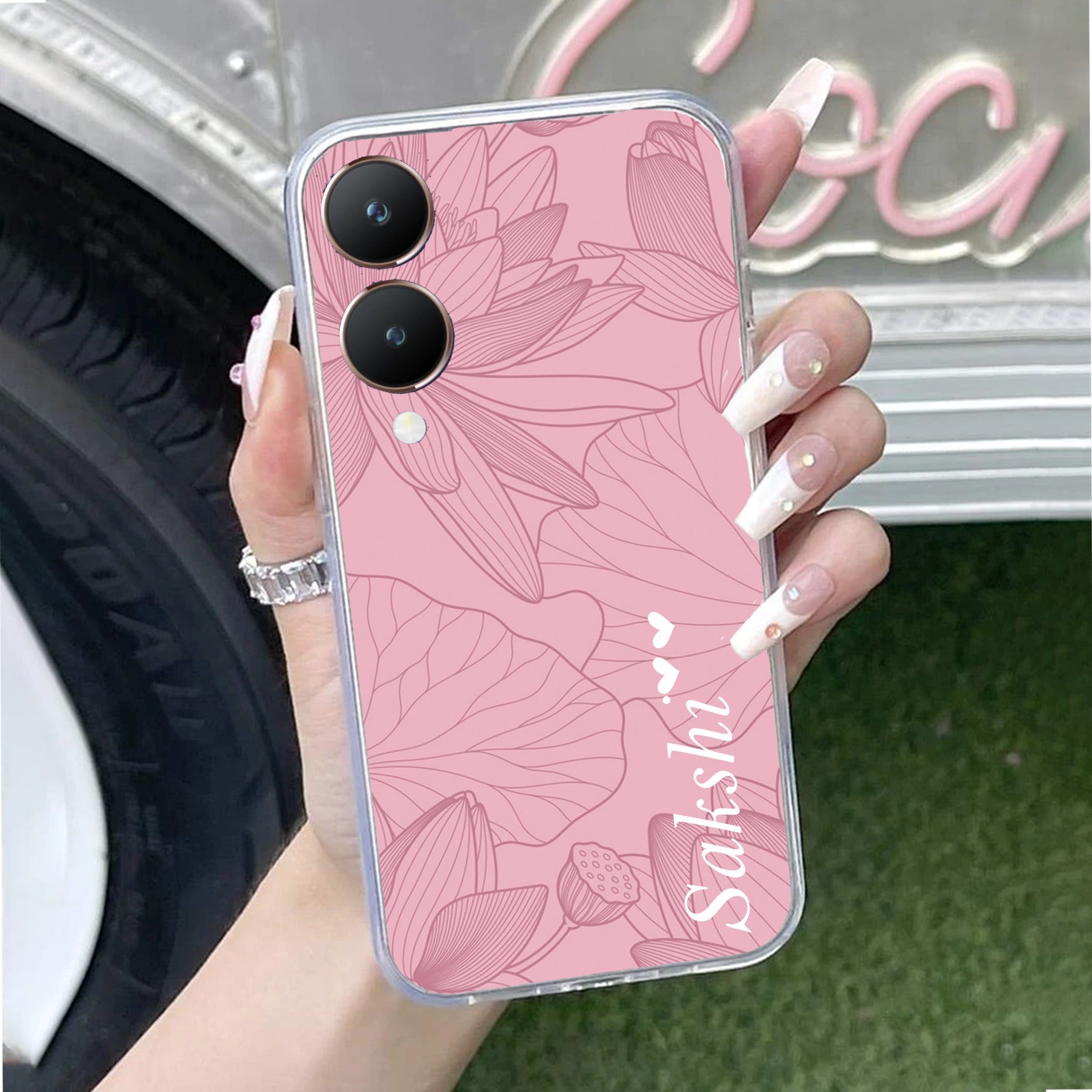 Customized luxury Peach leaves Anti Yellow Case For Vivo Y28 5G