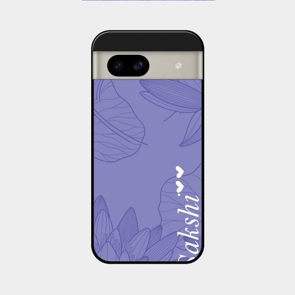 Customized luxury Purple leaves Glass Case Cover For Google Pixel 8A 5G