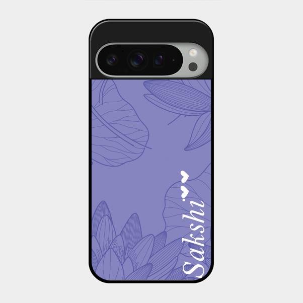 Customized luxury Purple leaves Glass Case Cover For Google Pixel 9 Pro Xl