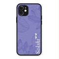 Customized luxury Purple leaves Glass Case Cover For iPhone 12