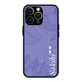 Customized luxury Purple leaves Glass Case Cover For iPhone 13 Pro