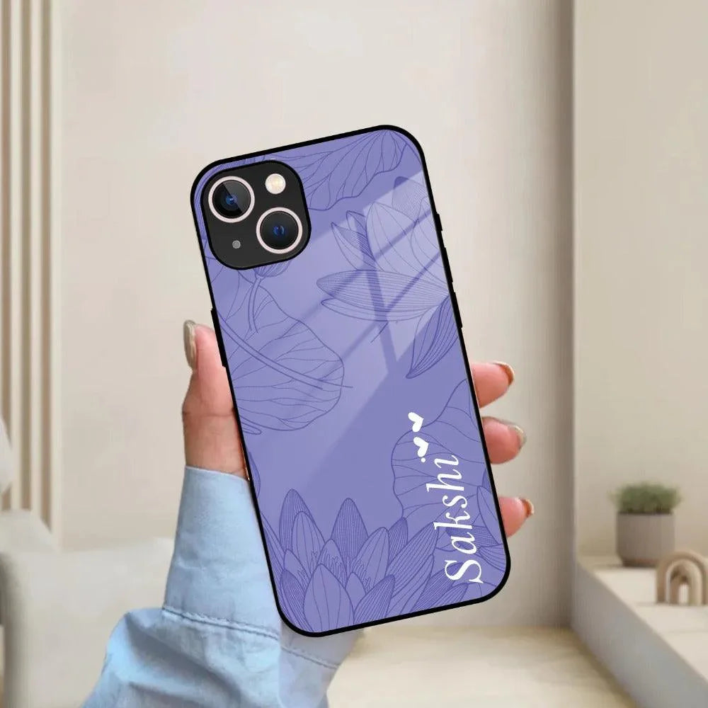 Customized luxury Purple leaves Glass Case Cover For iPhone - ShopOnCliQ