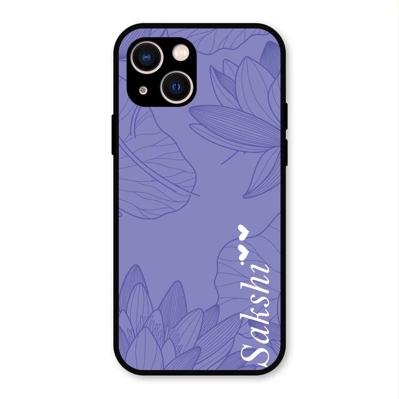 Customized luxury Purple leaves Glass Case Cover For iPhone 13