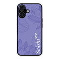Customized luxury Purple leaves Glass Case Cover For iPhone 16