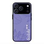 Customized luxury Purple leaves Glass Case Cover For iPhone 17 Pro Max