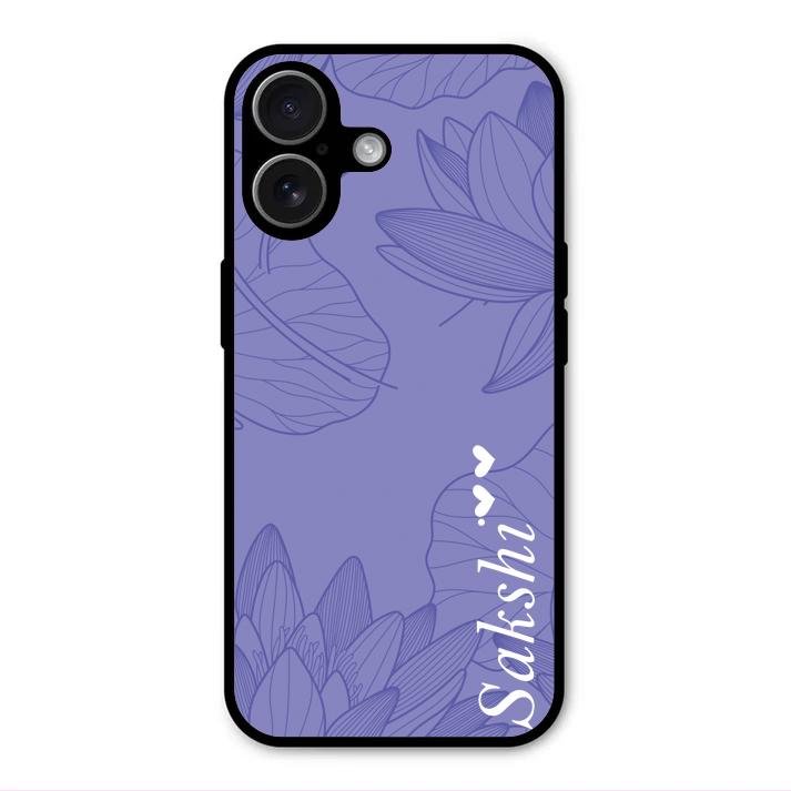 Customized luxury Purple leaves Glass Case Cover For iPhone 17
