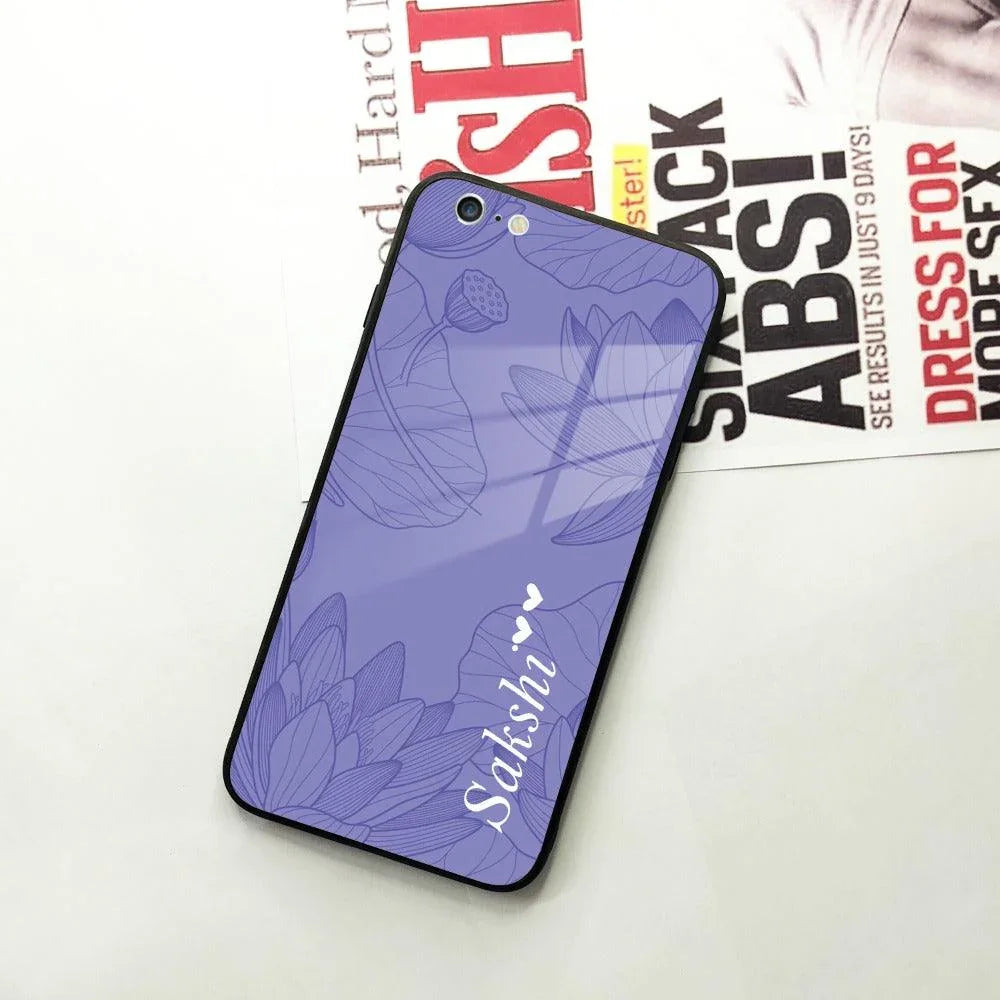 Customized luxury Purple leaves Glass Case Cover For iPhone - ShopOnCliQ