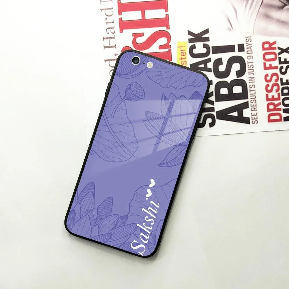 Customized luxury Purple leaves Glass Case Cover For iPhone - ShopOnCliQ