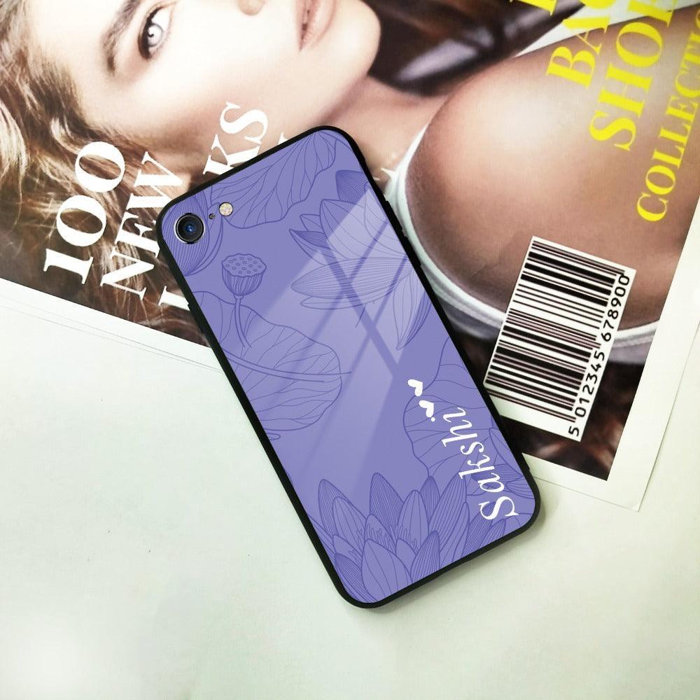 Customized luxury Purple leaves Glass Case Cover For iPhone - ShopOnCliQ