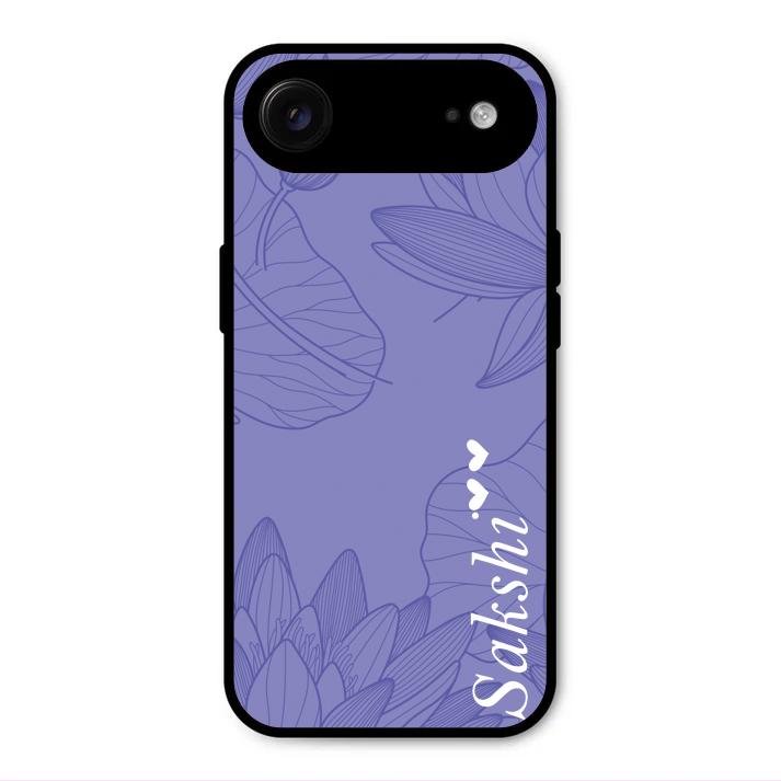 Customized luxury Purple leaves Glass Case Cover For iPhone Air
