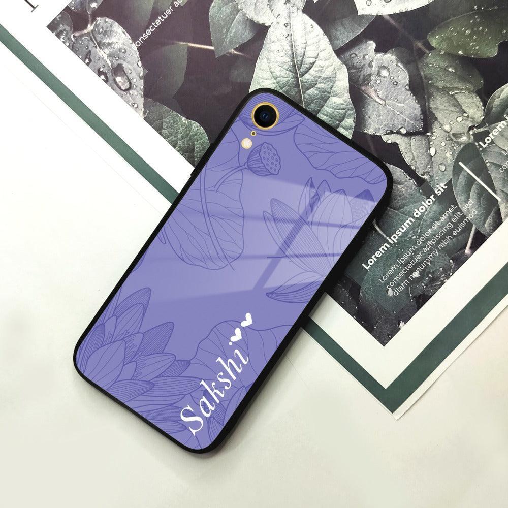 Customized luxury Purple leaves Glass Case Cover For iPhone - ShopOnCliQ
