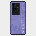 Customized luxury Purple leaves Glass Case Cover For Iqoo 11 5G