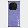 Customized luxury Purple leaves Glass Case Cover For Iqoo 12 5G