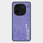 Customized luxury Purple leaves Glass Case Cover For Iqoo 12 5G