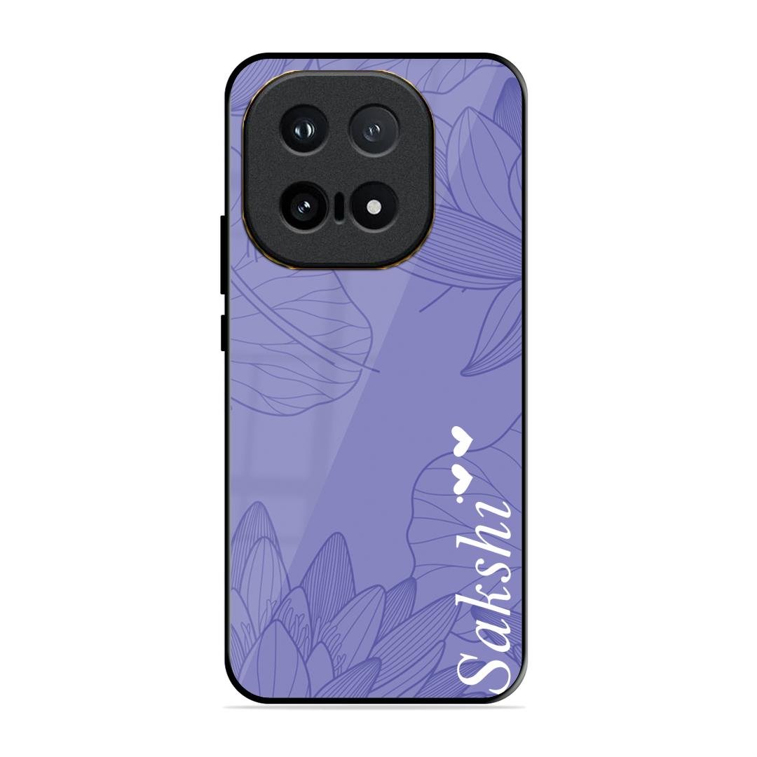 Customized luxury Purple leaves Glass Case Cover For iQOO 15 5G