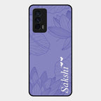 Customized luxury Purple leaves Glass Case Cover For Iqoo 7 5G