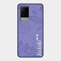 Customized luxury Purple leaves Glass Case Cover For Iqoo 9 5G