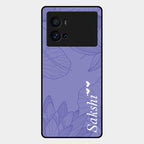 Customized luxury Purple leaves Glass Case Cover For Iqoo 9 Pro 5G