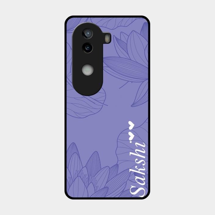 Customized luxury Purple leaves Glass Case Cover For Iqoo Z9S 5G
