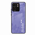 Customized luxury Purple leaves Glass Case Cover For Motorola Edge 40