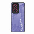 Customized luxury Purple leaves Glass Case Cover For Motorola Edge 50 Fusion 5G