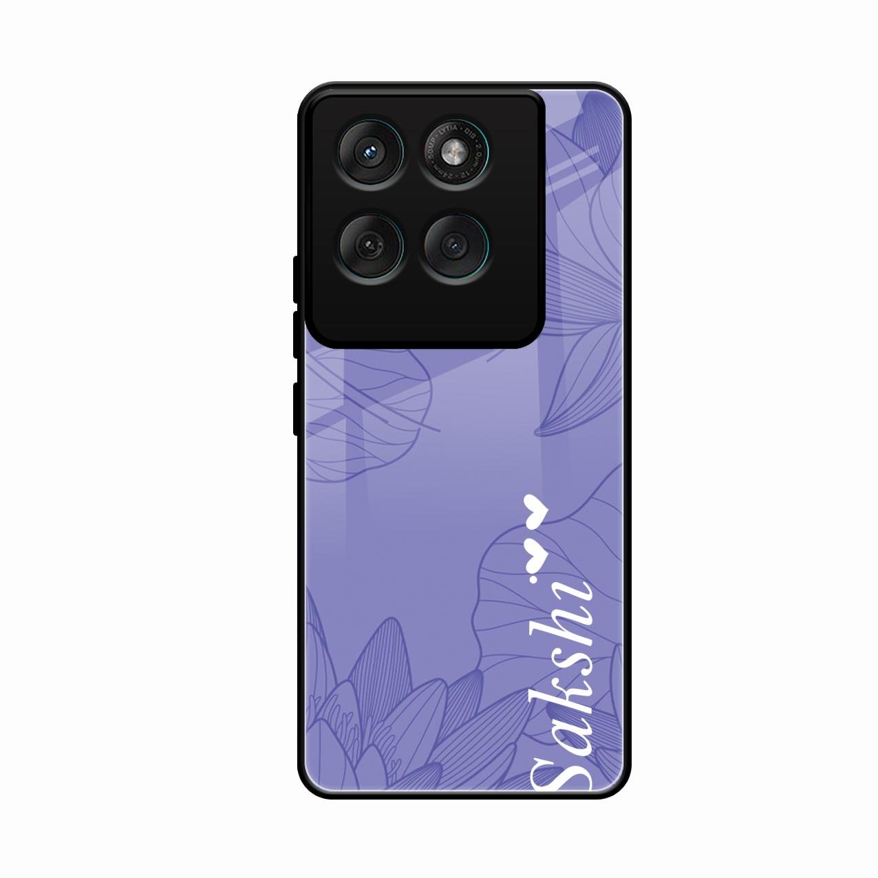 Customized luxury Purple leaves Glass Case Cover For Motorola Edge 60 Pro 5G