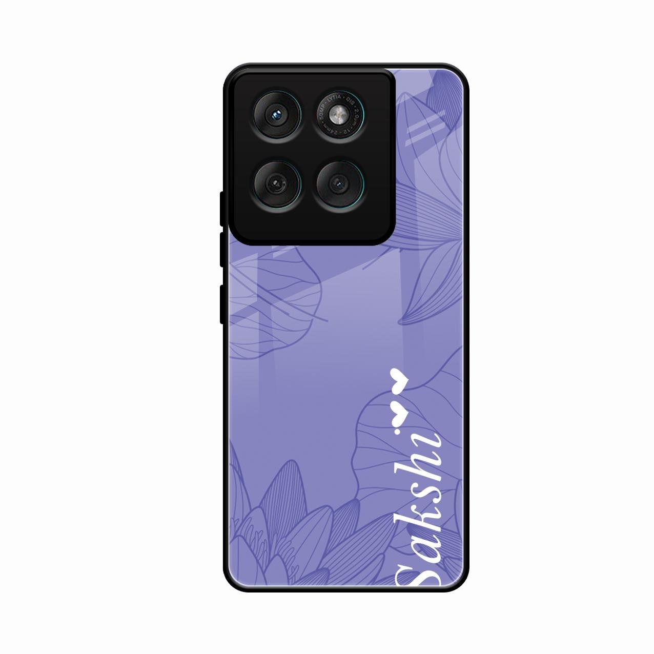 Customized luxury Purple leaves Glass Case Cover For Motorola Edge 60 Stylus 5G