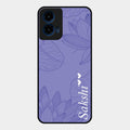 Customized luxury Purple leaves Glass Case Cover For Motorola G45 5G