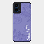 Customized luxury Purple leaves Glass Case Cover For Motorola G45 5G