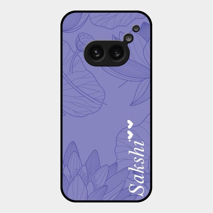 Customized luxury Purple leaves Glass Case Cover For Nothing Phone 2A 5G