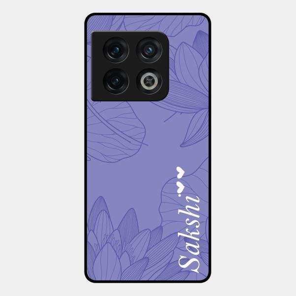 Customized luxury Purple leaves Glass Case Cover For Oneplus 10 Pro 5G