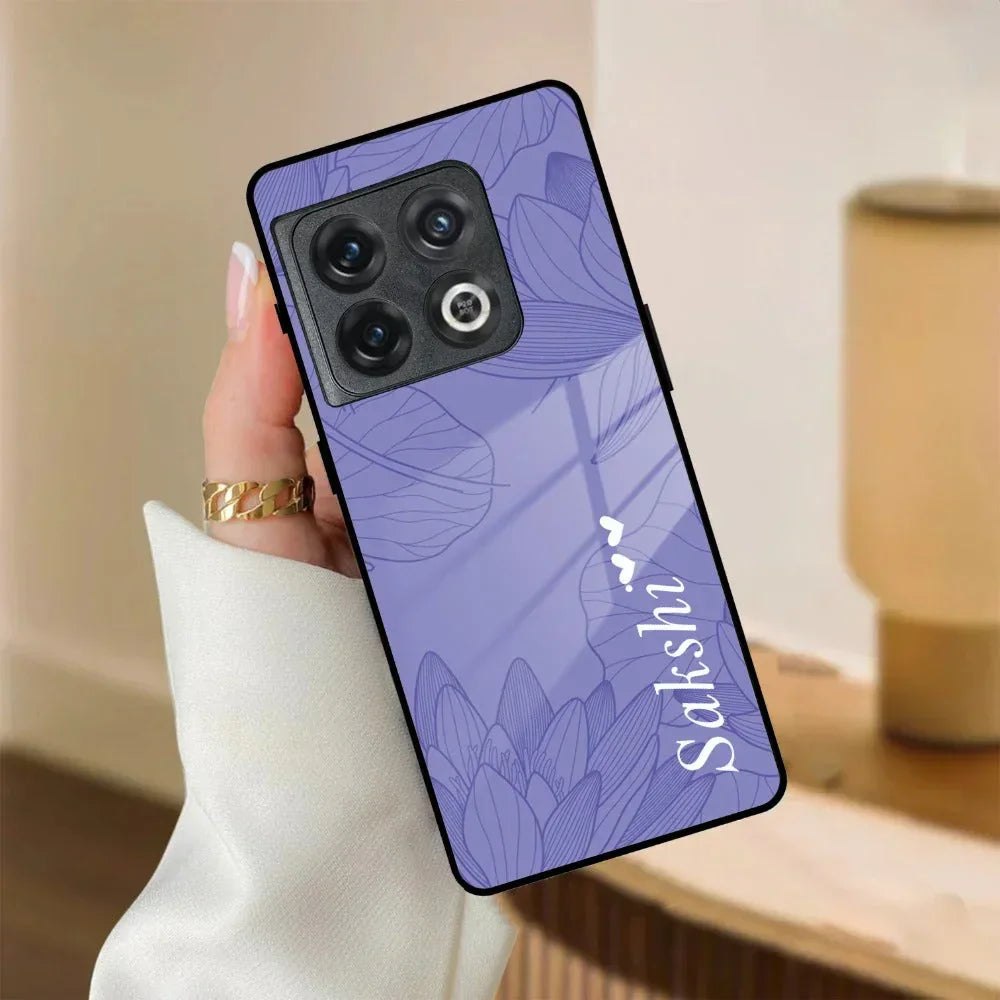 Customized luxury Purple leaves Glass Case Cover For Oneplus - ShopOnCliQ