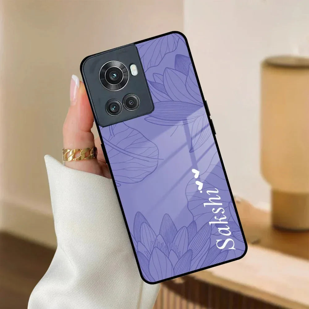 Customized luxury Purple leaves Glass Case Cover For Oneplus - ShopOnCliQ
