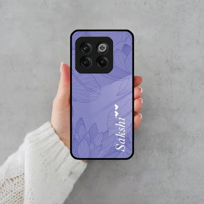Customized luxury Purple leaves Glass Case Cover For Oneplus - ShopOnCliQ
