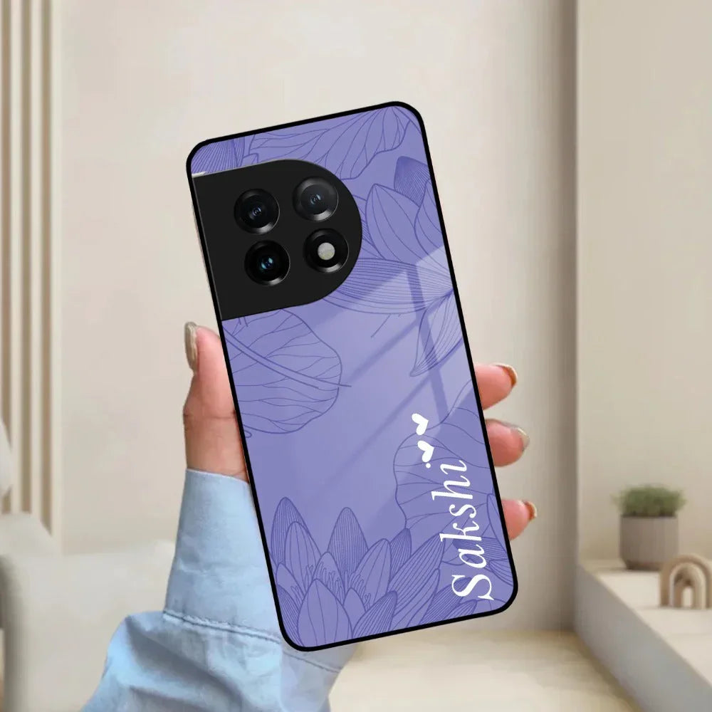 Customized luxury Purple leaves Glass Case Cover For Oneplus - ShopOnCliQ