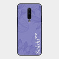 Customized luxury Purple leaves Glass Case Cover For Oneplus 7 Pro