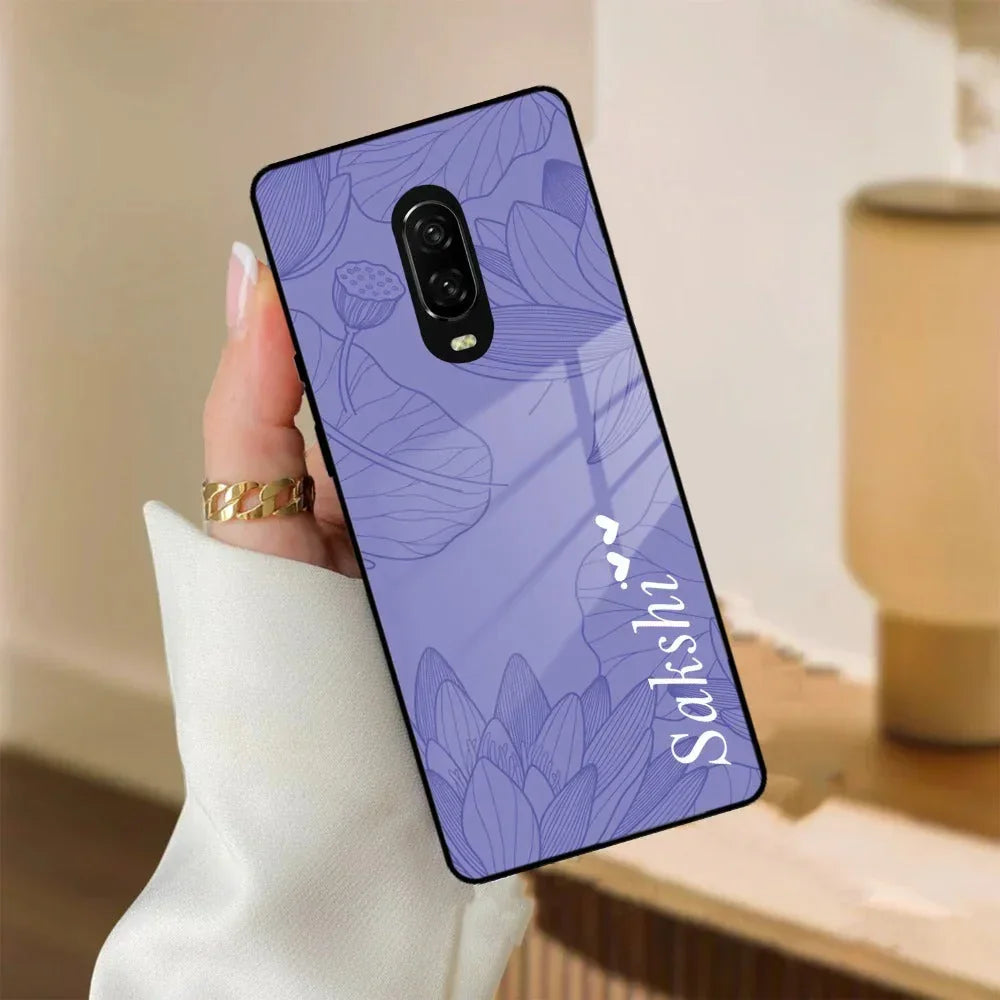 Customized luxury Purple leaves Glass Case Cover For Oneplus - ShopOnCliQ