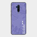 Customized luxury Purple leaves Glass Case Cover For Oneplus 7T Pro
