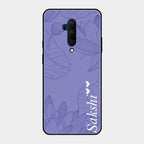 Customized luxury Purple leaves Glass Case Cover For Oneplus 7T Pro