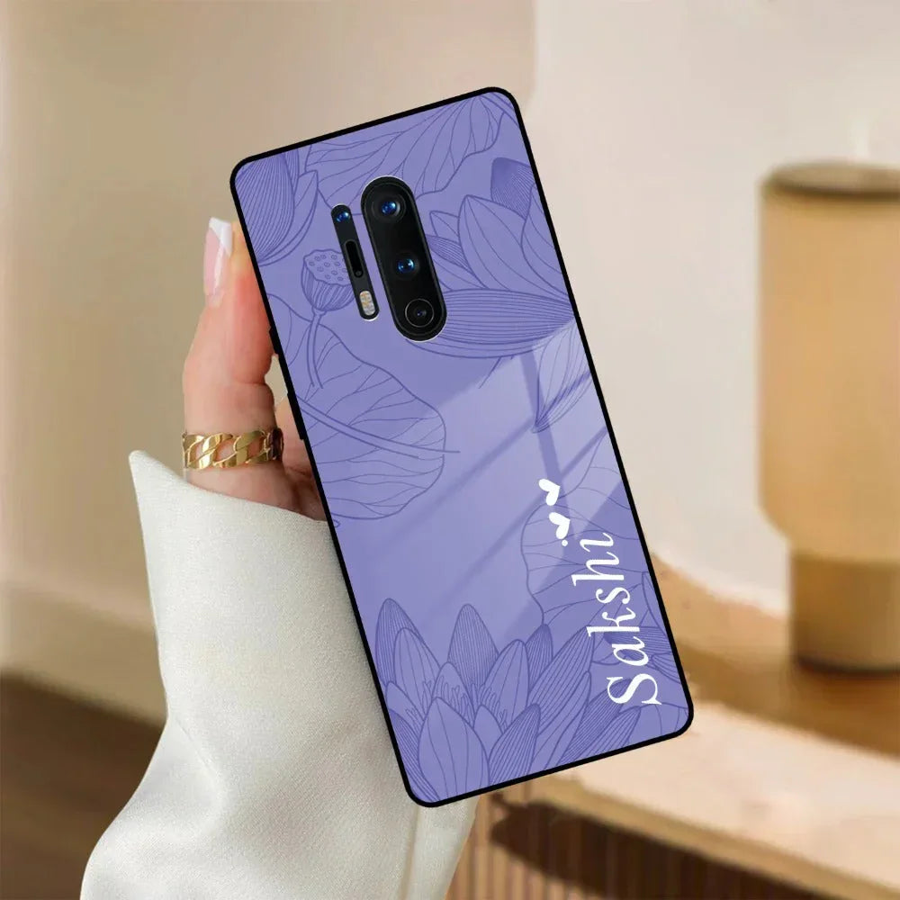 Customized luxury Purple leaves Glass Case Cover For Oneplus - ShopOnCliQ