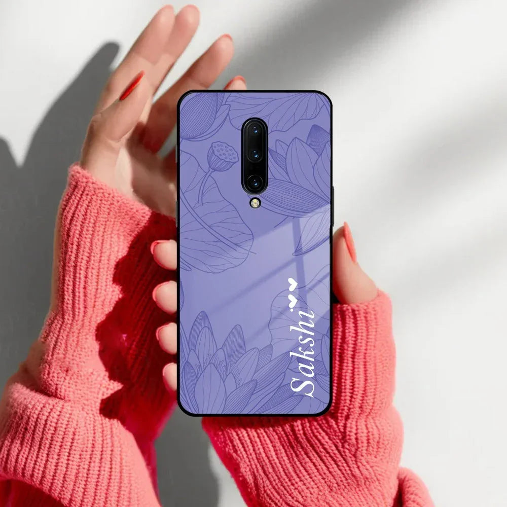 Customized luxury Purple leaves Glass Case Cover For Oneplus - ShopOnCliQ